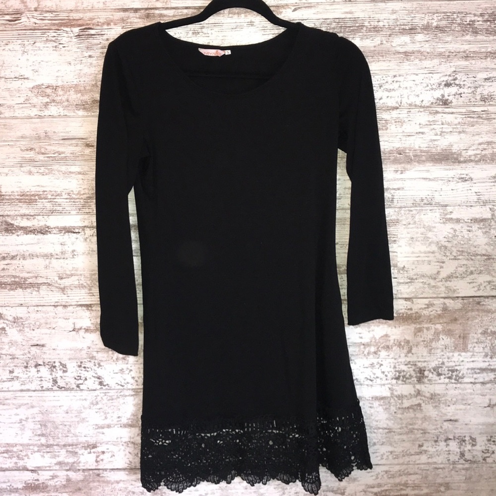 Black dress, lace bottom